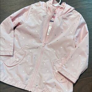Carter's Light Pink Raincoat with Silver Dots